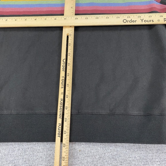 Marine Layer Anytime Sweatshirt Washed Black Rainbow Stripe Crewneck Small NWT - Picture 7 of 16